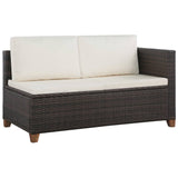 vidaXL 4-delige Loungeset met kussens poly rattan zwart