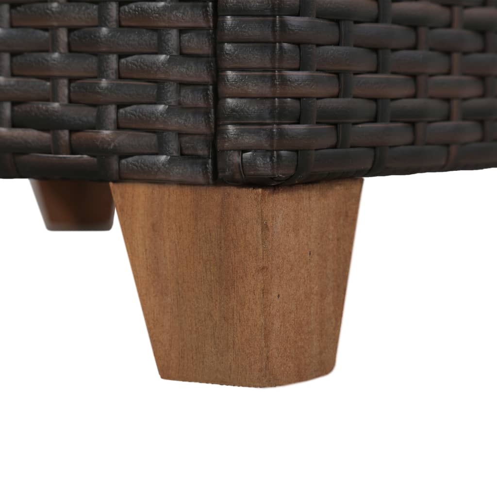 vidaXL 4-delige Loungeset met kussens poly rattan zwart