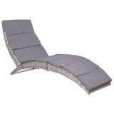 vidaXL Ligbed inklapbaar met kussen poly rattan bruin