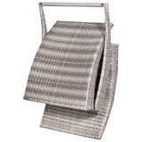 vidaXL Ligbed inklapbaar met kussen poly rattan bruin