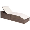 vidaXL Sun Lounger with Cushion Poly Rattan Black