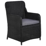 vidaXL Garden Chairs 2 pcs with cushions poly rattan black