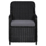 vidaXL Garden Chairs 2 pcs with cushions poly rattan black