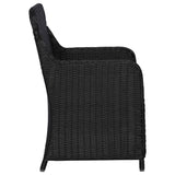 vidaXL Garden Chairs 2 pcs with cushions poly rattan black