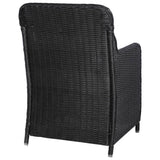 vidaXL Garden Chairs 2 pcs with cushions poly rattan black