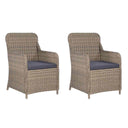 vidaXL Garden Chairs 2 pcs with cushions poly rattan black