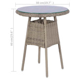 vidaXL 3-delige Bistroset met kussens poly rattan bruin