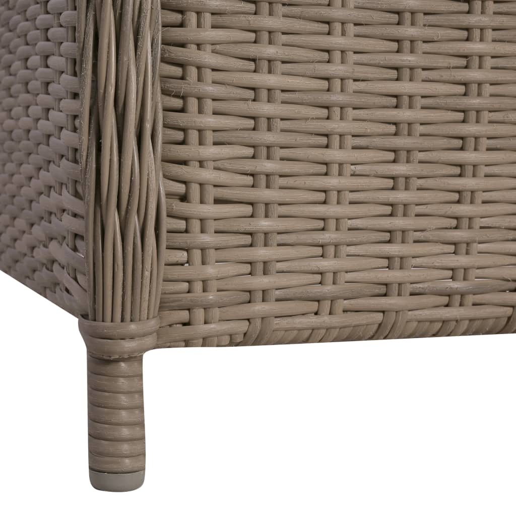 vidaXL 3-delige Bistroset met kussens poly rattan bruin