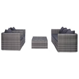 vidaXL 8-Piece Lounge Set with Cushions Poly Rattan Grey