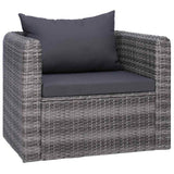 vidaXL 8-Piece Lounge Set with Cushions Poly Rattan Grey