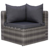 vidaXL 8-Piece Lounge Set with Cushions Poly Rattan Grey