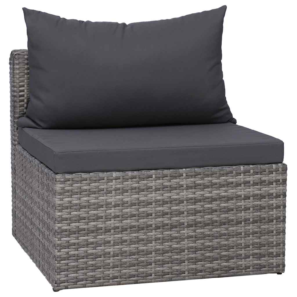vidaXL 8-Piece Lounge Set with Cushions Poly Rattan Grey