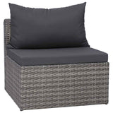 vidaXL 8-Piece Lounge Set with Cushions Poly Rattan Grey
