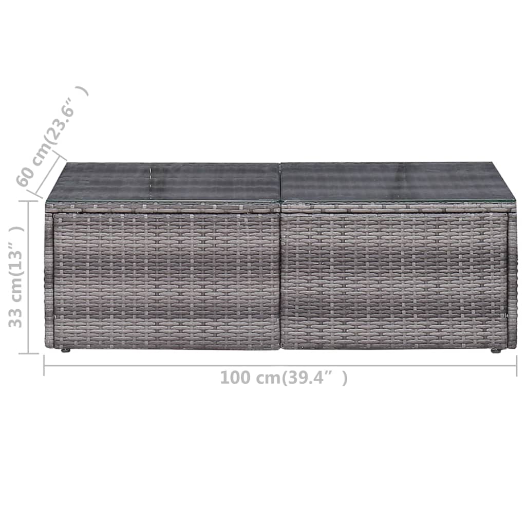vidaXL 8-Piece Lounge Set with Cushions Poly Rattan Grey