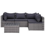 vidaXL 8-Piece Lounge Set with Cushions Poly Rattan Grey