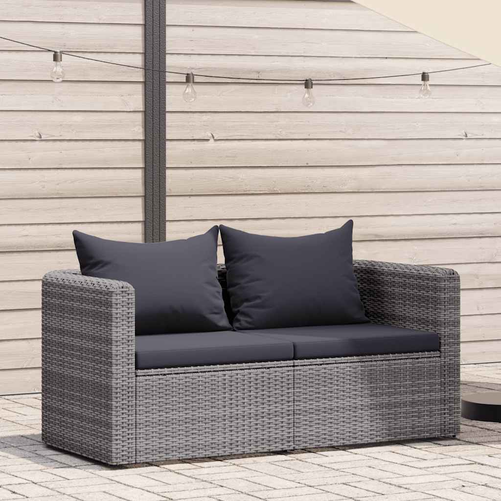 vidaXL Tuinhoekbanken 2 st poly rattan grijs