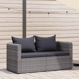 vidaXL Tuinhoekbanken 2 st poly rattan grijs