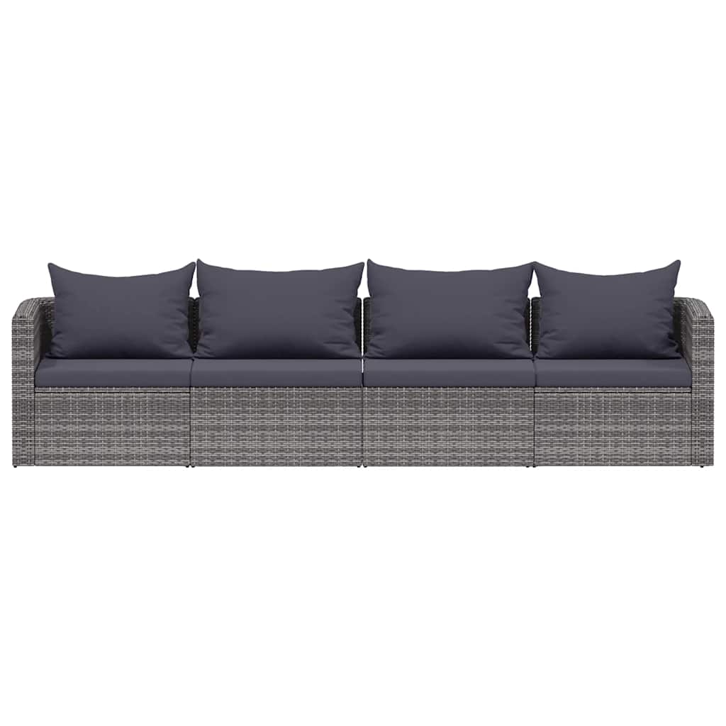 vidaXL Tuinhoekbanken 2 st poly rattan grijs