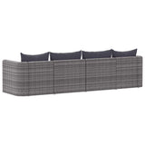 vidaXL Tuinhoekbanken 2 st poly rattan grijs