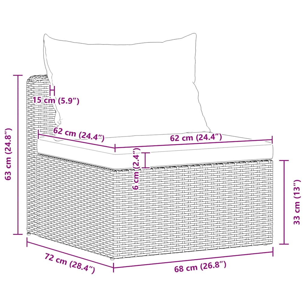vidaXL Tuinhoekbanken 2 st poly rattan grijs