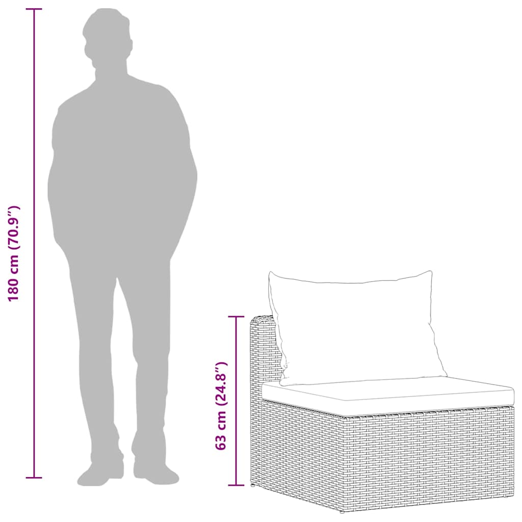 vidaXL Tuinhoekbanken 2 st poly rattan grijs