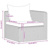 vidaXL Tuinhoekbanken 2 st poly rattan grijs