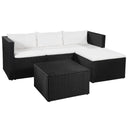 vidaXL 3-Piece Poly Rattan Lounge Set Black and White