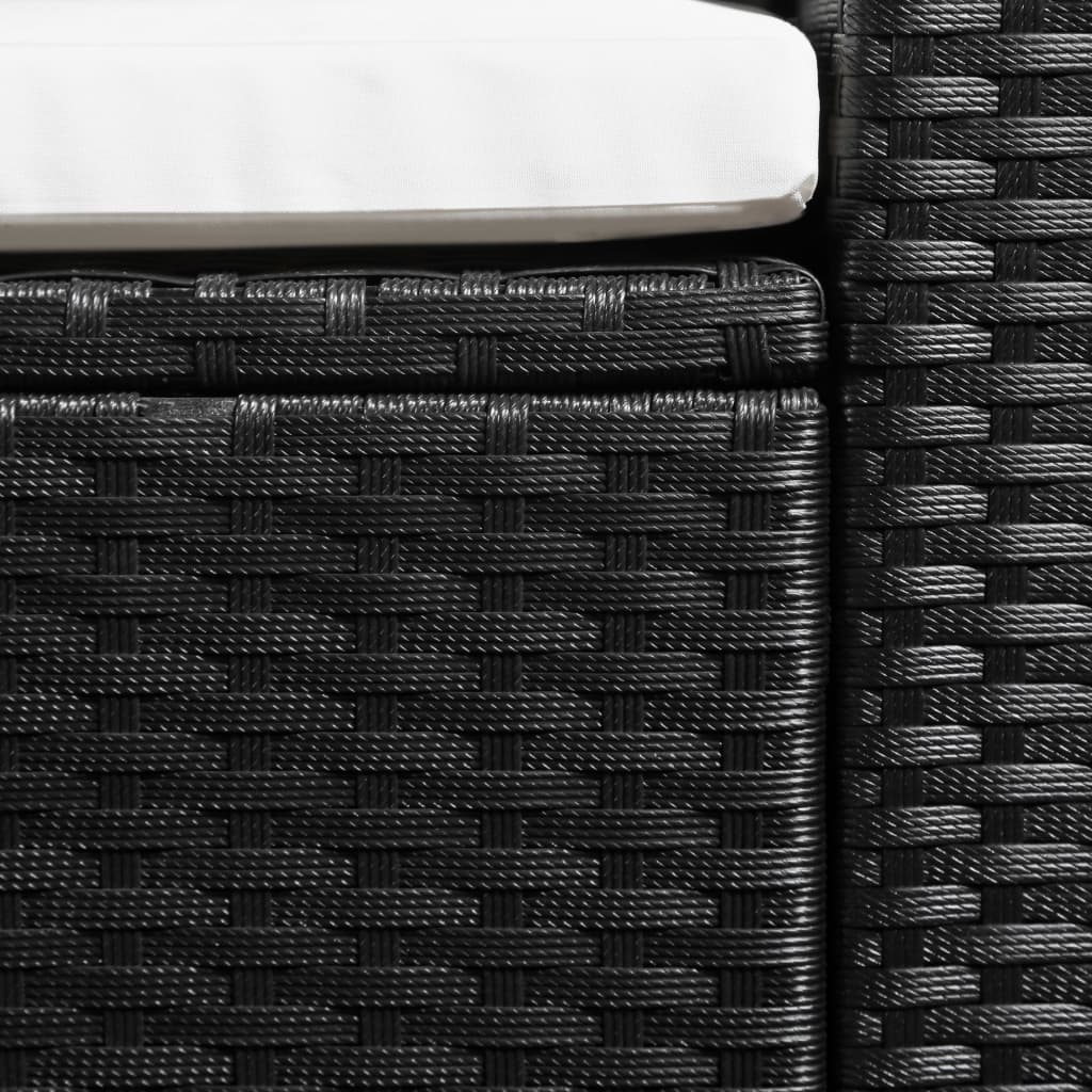 vidaXL 3-Piece Poly Rattan Lounge Set Black and White