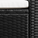 vidaXL 3-Piece Poly Rattan Lounge Set Black and White