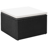 vidaXL 3-Piece Poly Rattan Lounge Set Black and White