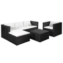vidaXL 4-delige Loungeset poly rattan zwart en wit