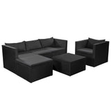 vidaXL 4-delige Loungeset poly rattan zwart en wit