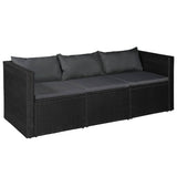 vidaXL 4-delige Loungeset poly rattan zwart en wit