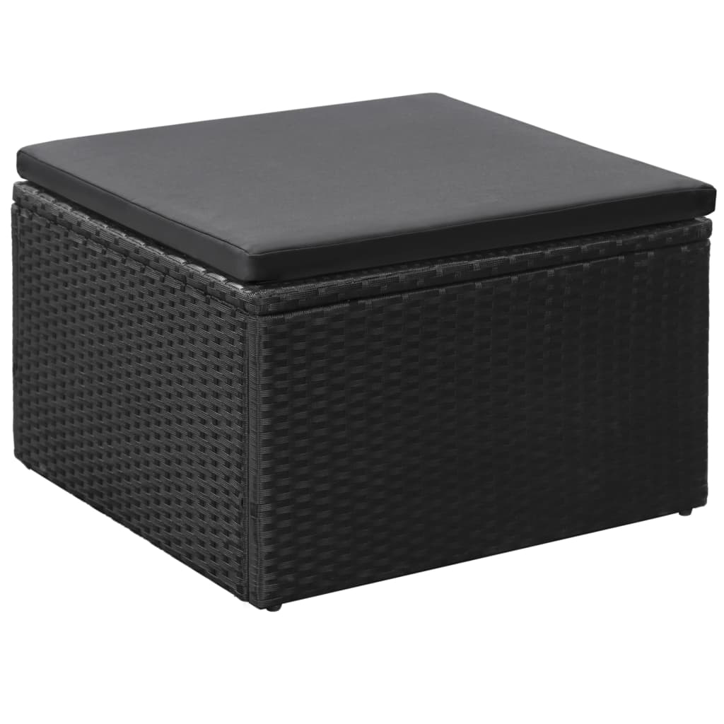 vidaXL 4-delige Loungeset poly rattan zwart en wit