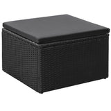 vidaXL 4-delige Loungeset poly rattan zwart en wit
