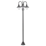 vidaXL Paalverlichting tuin E27 220 cm aluminium wit 3-delig