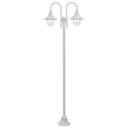 vidaXL Paalverlichting tuin E27 220 cm aluminium wit 2-delig