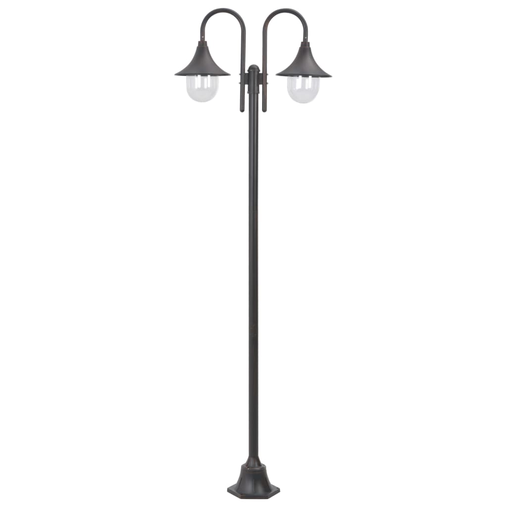 vidaXL Paalverlichting tuin E27 220 cm aluminium wit 2-delig