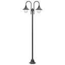 vidaXL Paalverlichting tuin E27 220 cm aluminium wit 2-delig