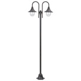 vidaXL Paalverlichting tuin E27 220 cm aluminium wit 2-delig