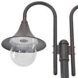 vidaXL Paalverlichting tuin E27 220 cm aluminium wit 2-delig