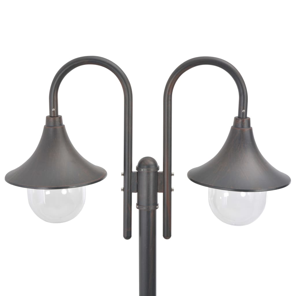 vidaXL Paalverlichting tuin E27 220 cm aluminium wit 2-delig