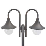 vidaXL Paalverlichting tuin E27 220 cm aluminium wit 2-delig
