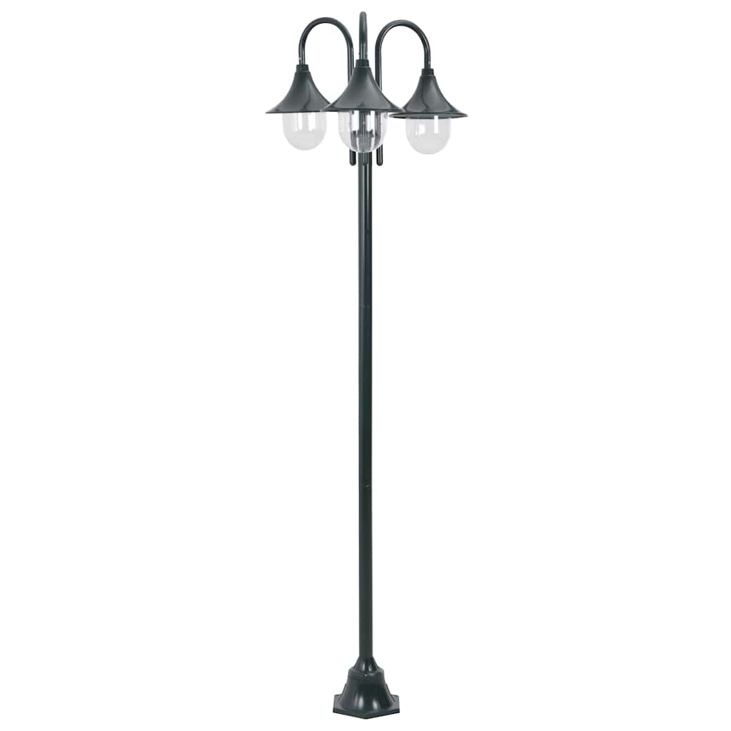 vidaXL Paalverlichting tuin E27 220 cm aluminium wit 3-delig