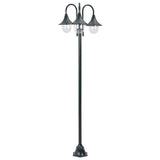 vidaXL Paalverlichting tuin E27 220 cm aluminium wit 3-delig