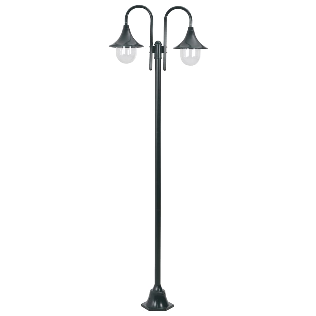 vidaXL Paalverlichting tuin E27 220 cm aluminium wit 2-delig