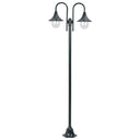 vidaXL Paalverlichting tuin E27 220 cm aluminium wit 2-delig