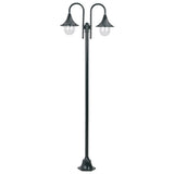vidaXL Paalverlichting tuin E27 220 cm aluminium wit 2-delig