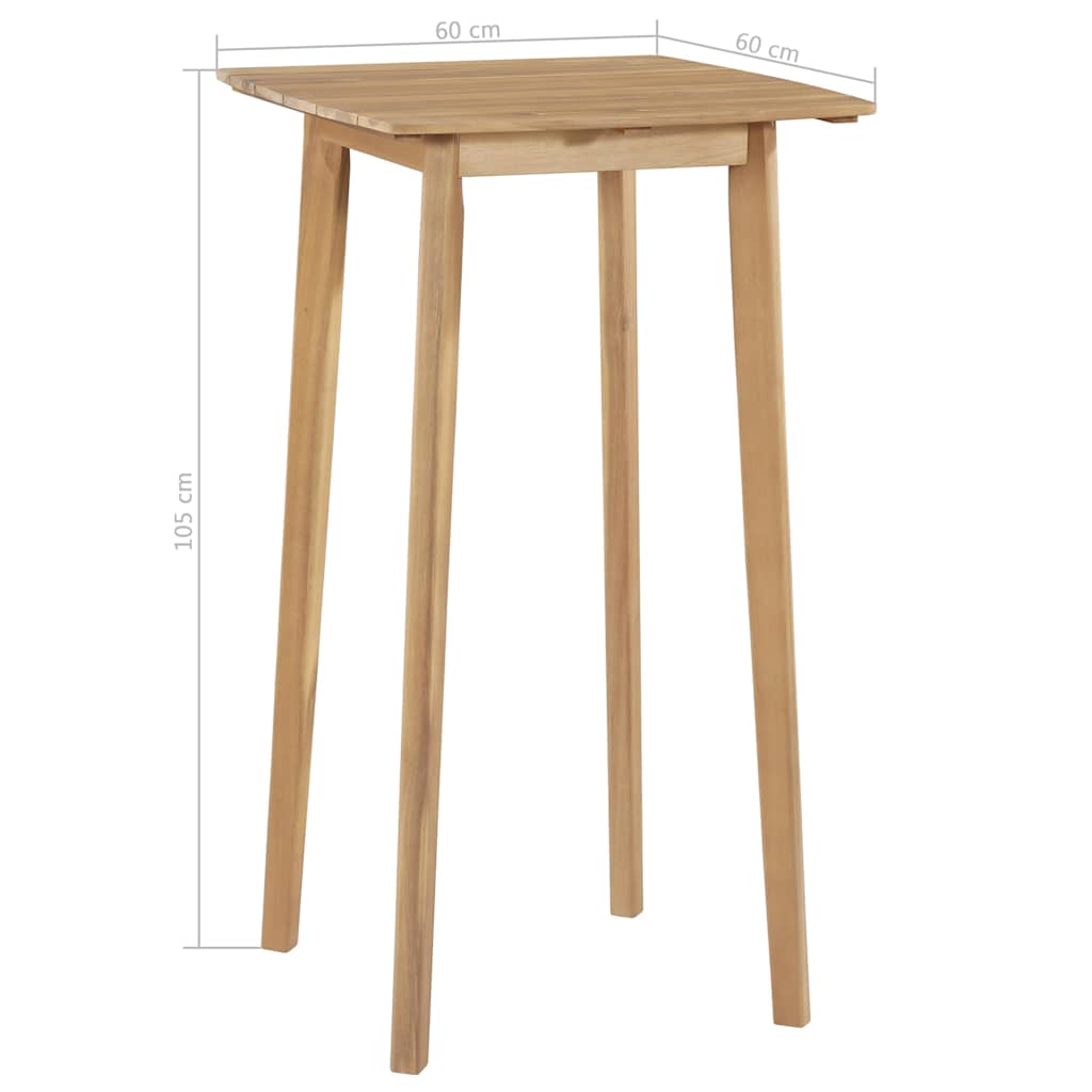 vidaXL 3-Piece Bar Set Solid Acacia Wood