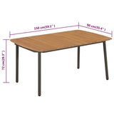 vidaXL Tuintafel 80x80x72 cm massief acaciahout en staal